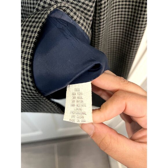 Vintage Trio New York Green and Black Wool Blend Pant Suit Set Size 8 - Picture 8 of 8